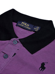 PRL Summer Polo Shirt For Men-Purple with Allover Print-BE749/BR12997
