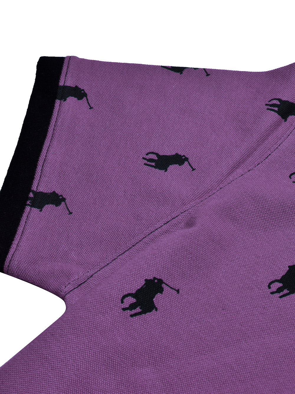 PRL Summer Polo Shirt For Men-Purple with Allover Print-BE749/BR12997