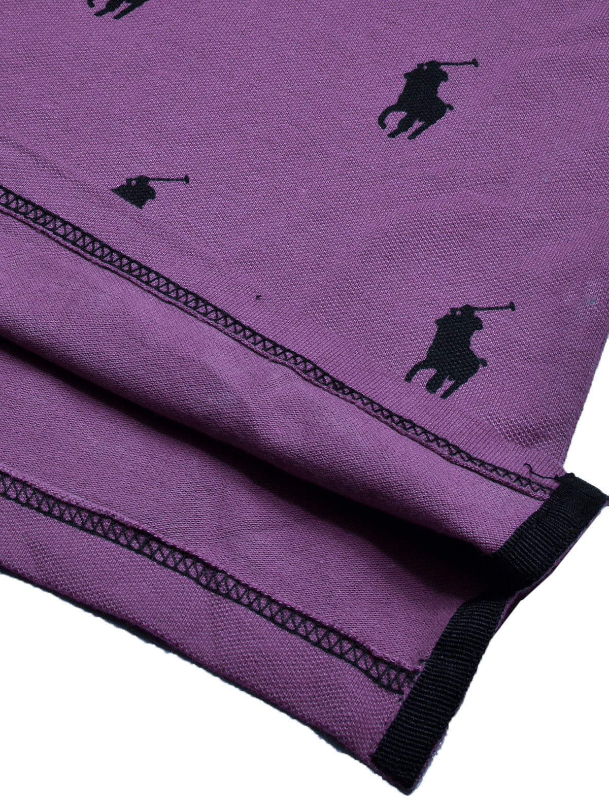 PRL Summer Polo Shirt For Men-Purple with Allover Print-BE749/BR12997