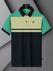 LV Summer Polo Shirt For Men-Dark Navy with Yellow & Green-SP1592/RT2383
