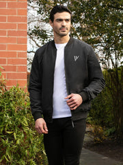 Louis Vicaci Zipper Fur Bomber Jacket For Men-Black-RT1238