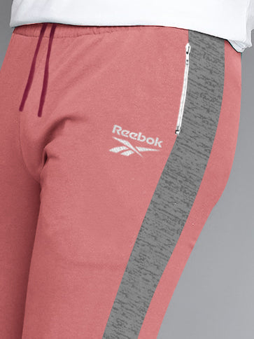 RBK Terry Fleece Jogger Sweatpant For Men-Carrot Pink with Grey Melagne Panel-BE2694