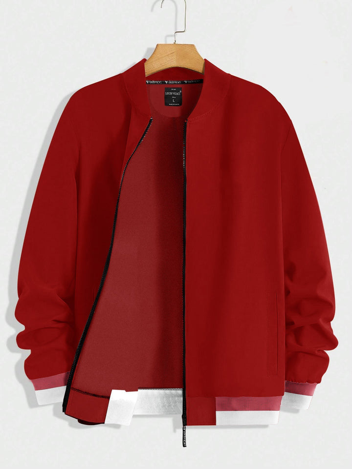 Louis Vicaci Zipper Active Wear Bomber Jacket For Men-Red-SP1370/RT2322
