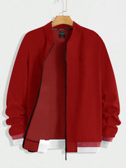 Louis Vicaci Zipper Active Wear Bomber Jacket For Men-Red-SP1370/RT2322