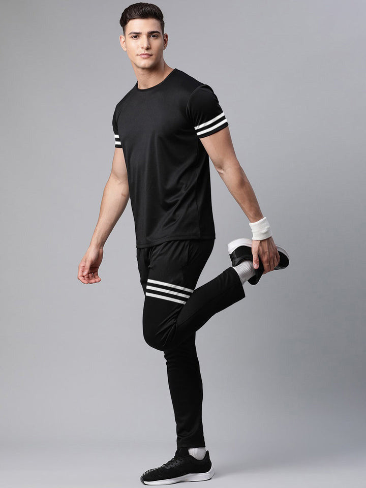 Louis Vicaci Summer Active Wear Tracksuit For Men-Black-SP1708/RT2415