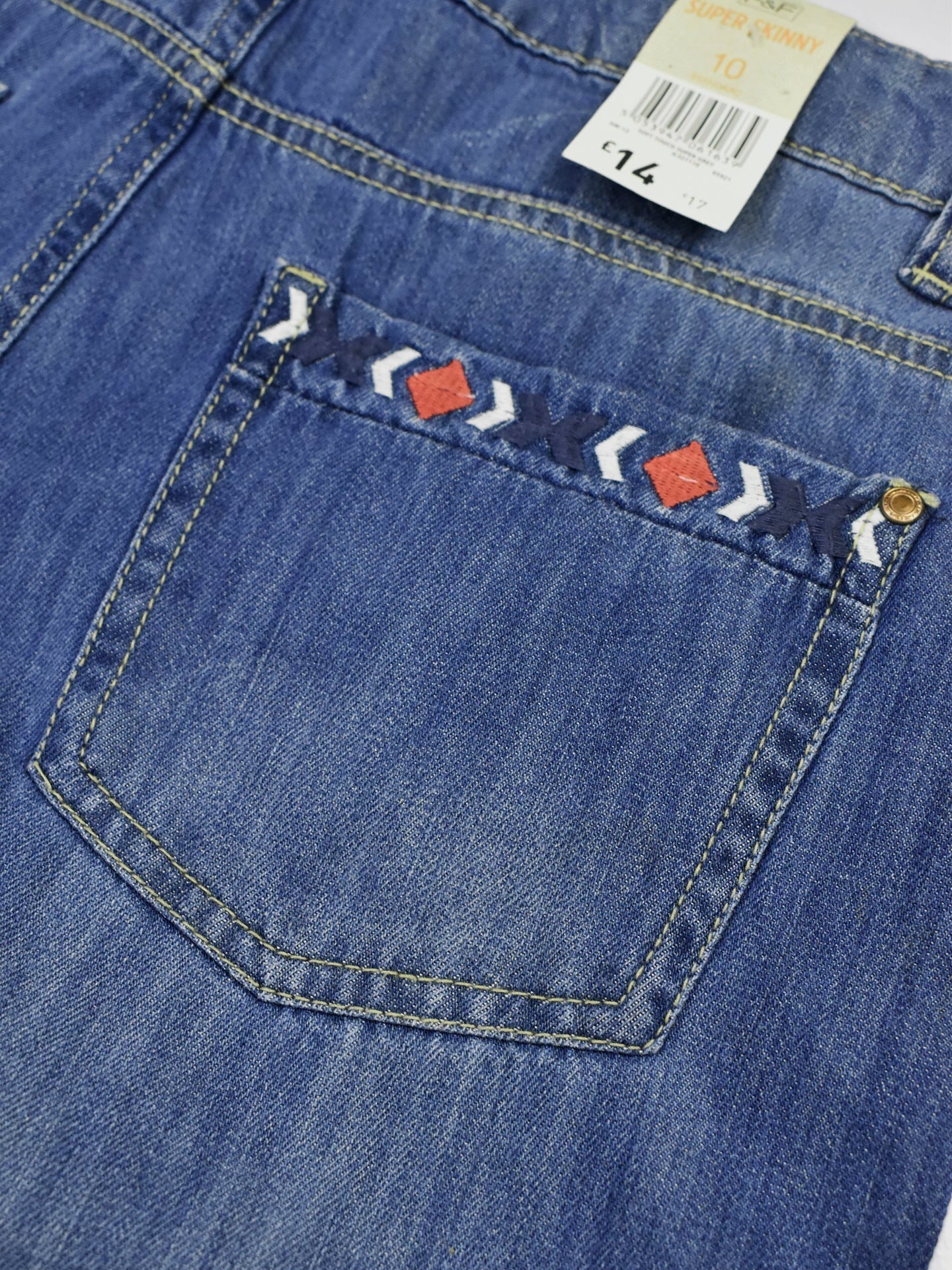 F&F Straight Fit Boot Cut Non Stretch Denim For Ladies-Blue Faded-SP2568