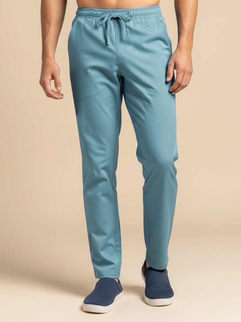 Cotton Sleeping Trouser For Men-Light Blue-CST01