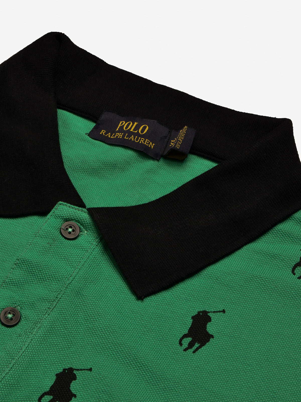 PRL Summer Polo Shirt For Men-Green with Allover Print-BE679/BR12932