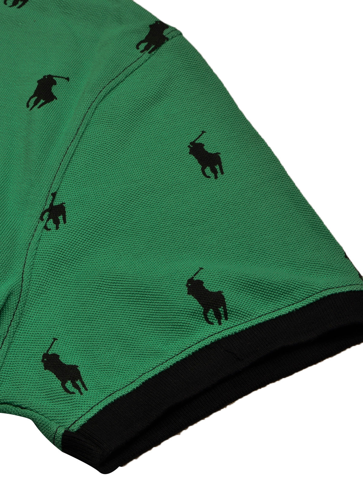 PRL Summer Polo Shirt For Men-Green with Allover Print-BE679/BR12932