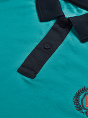 LV Summer Polo Shirt For Men-Dark Cyan Blue & Dark Navy-SP1543/RT2364