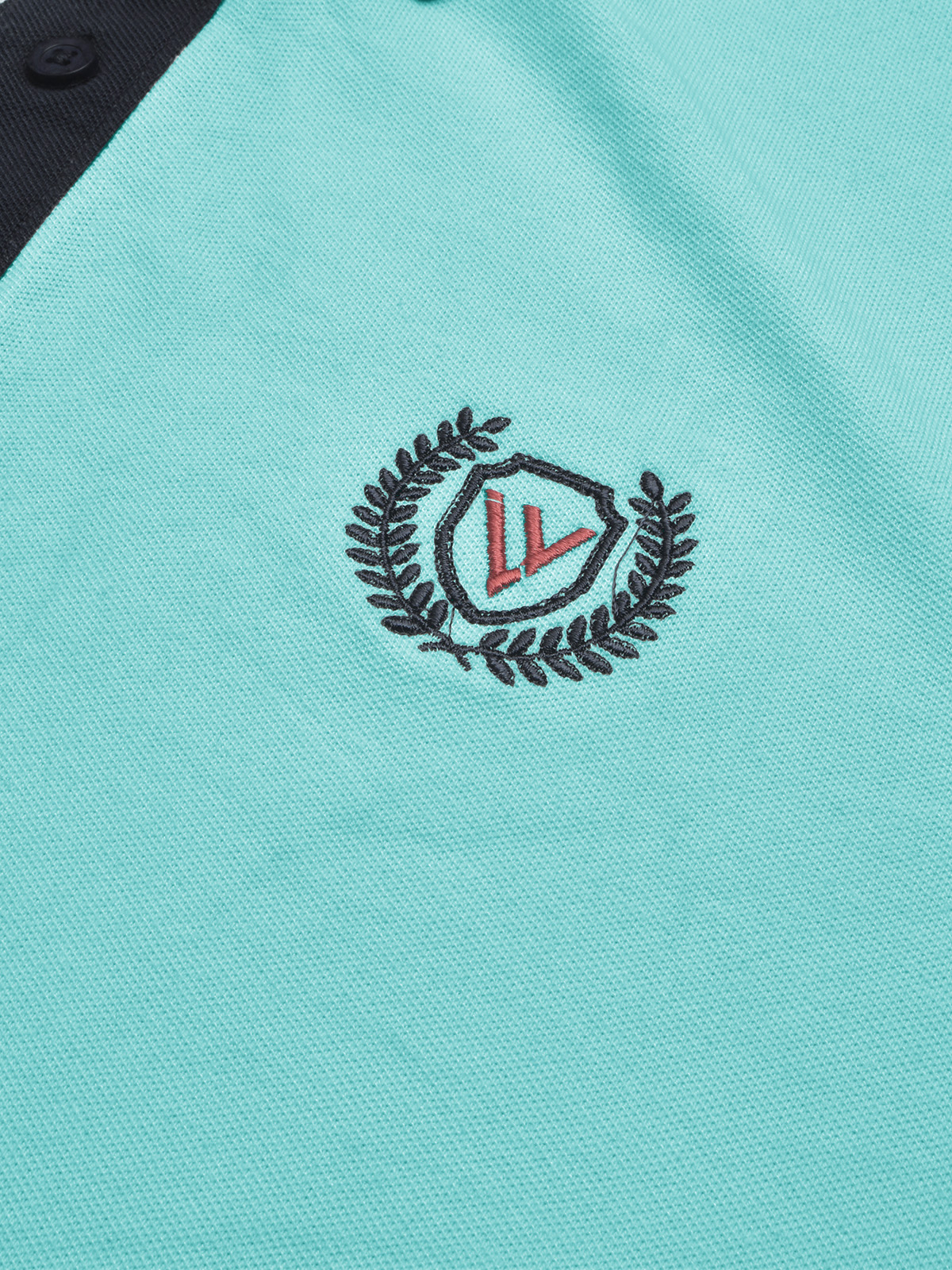 LV Summer Polo Shirt For Men-Light Cyan Blue & Dark Navy-SP1547/RT2367