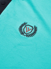 LV Summer Polo Shirt For Men-Light Cyan Blue & Dark Navy-SP1547/RT2367