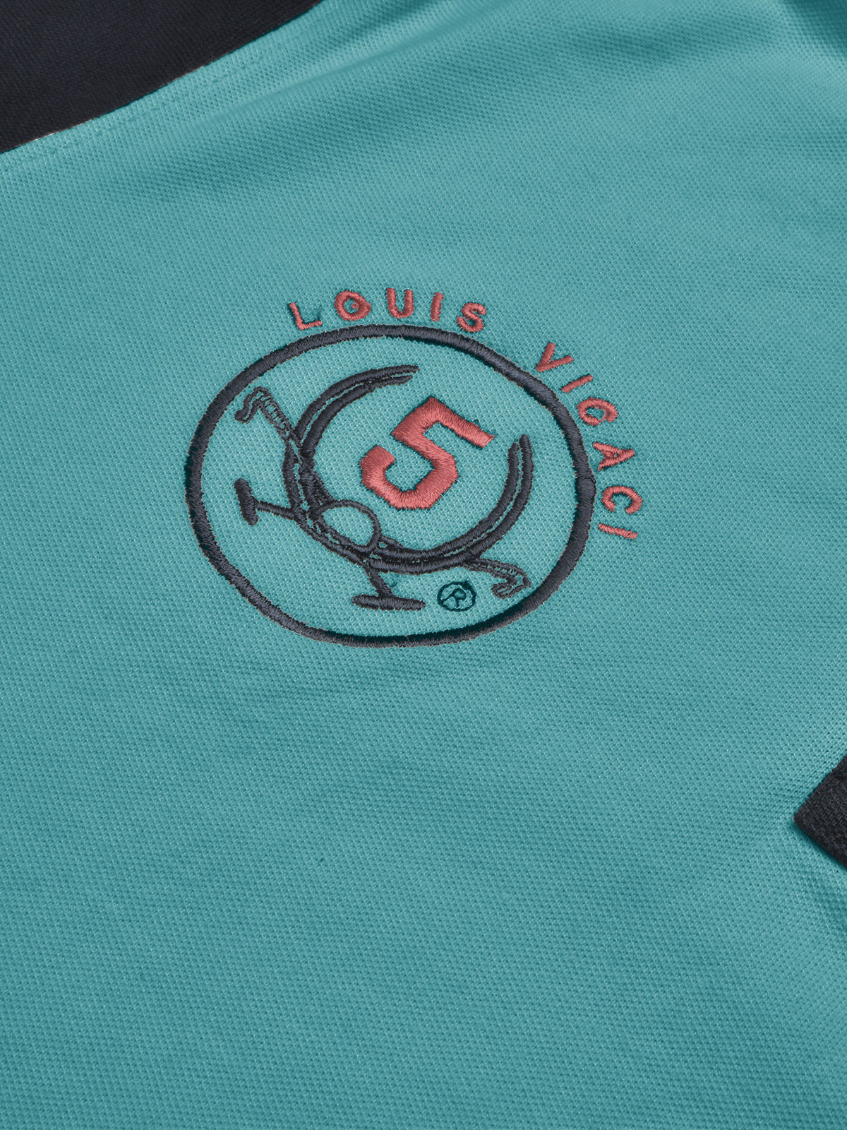 LV Summer Polo Shirt For Men-Dark Cyan Blue & Dark Navy-SP1543/RT2364