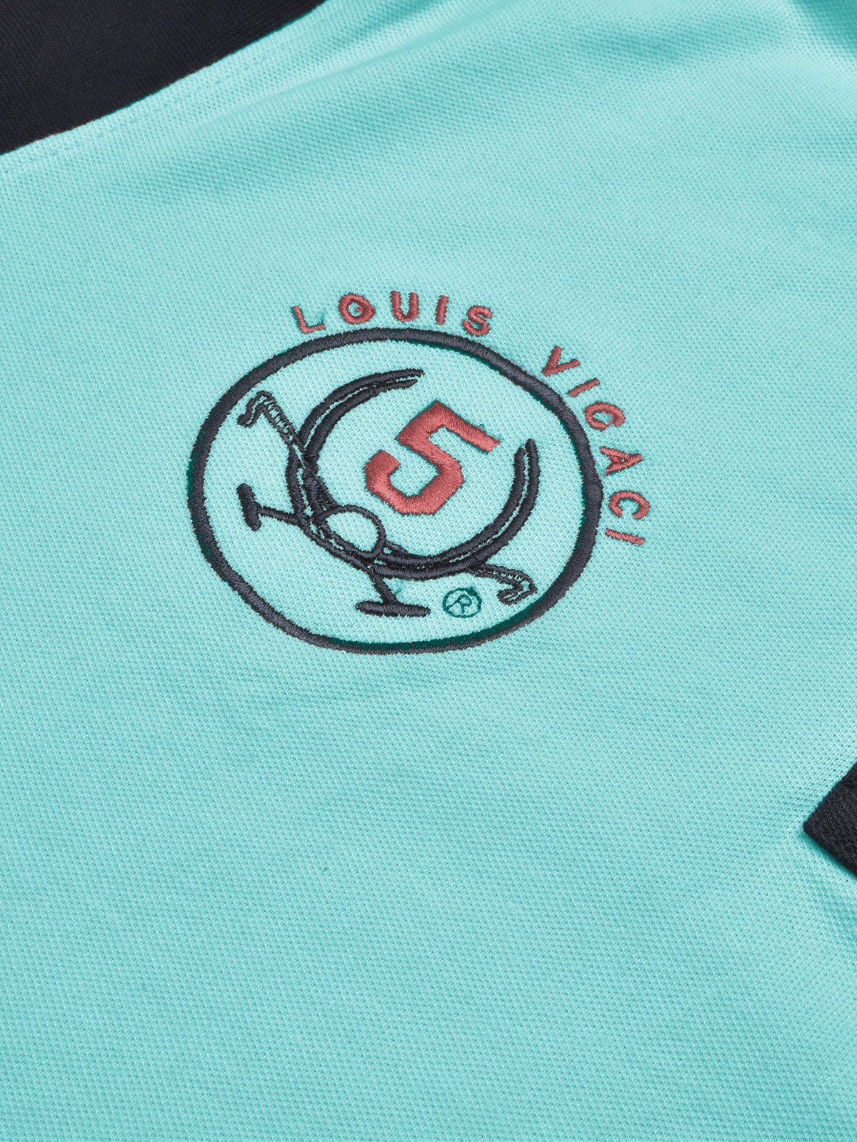 LV Summer Polo Shirt For Men-Light Cyan Blue & Dark Navy-SP1547/RT2367