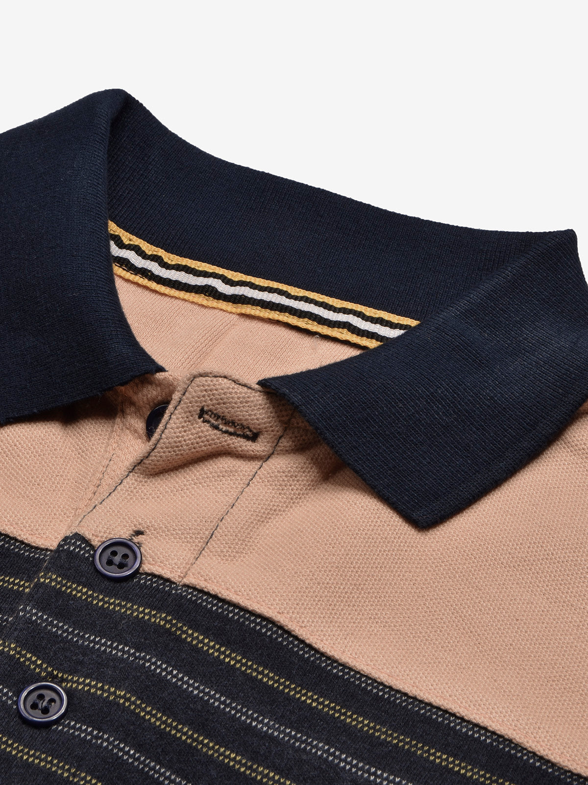 NXT Summer Polo Shirt For Men-Light Orange with Navy Panel-BE683/BR12936