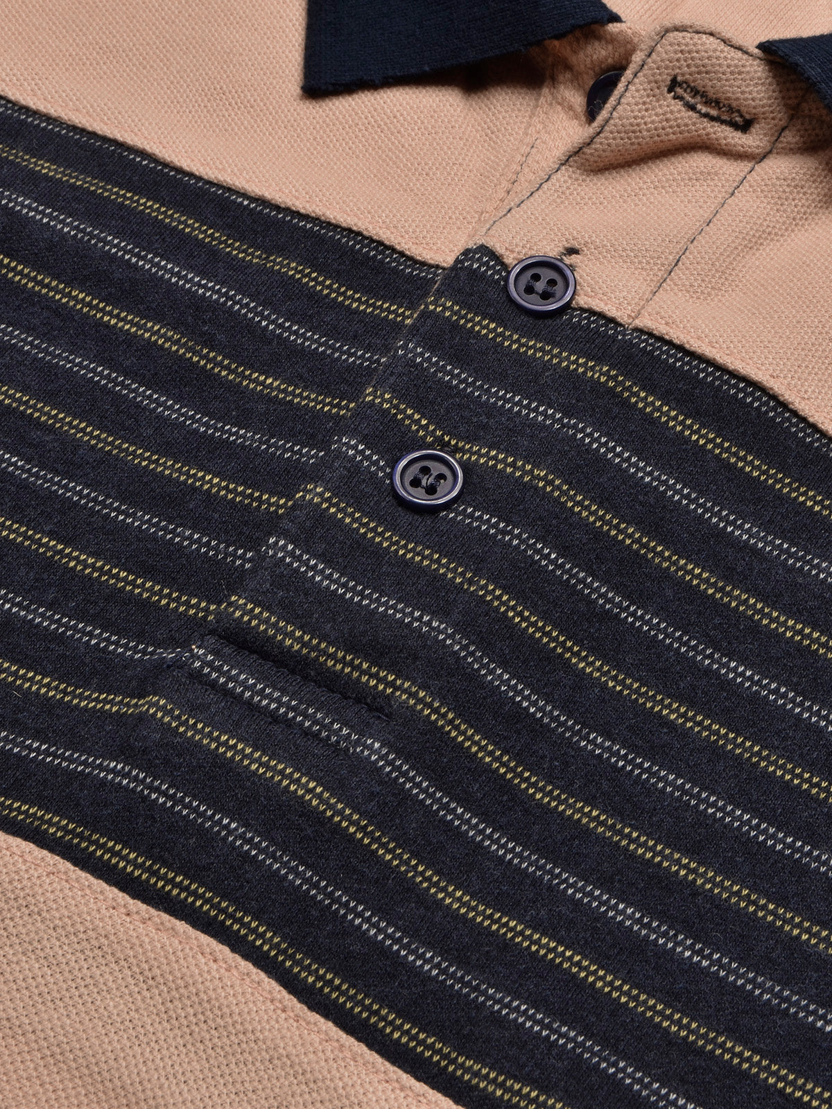 NXT Summer Polo Shirt For Men-Light Orange with Navy Panel-BE683/BR12936