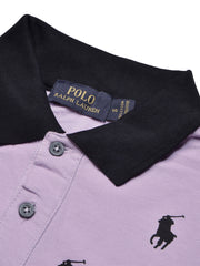 PRL Summer Polo Shirt For Men-Purple with Allover Print-BE681/BR12934