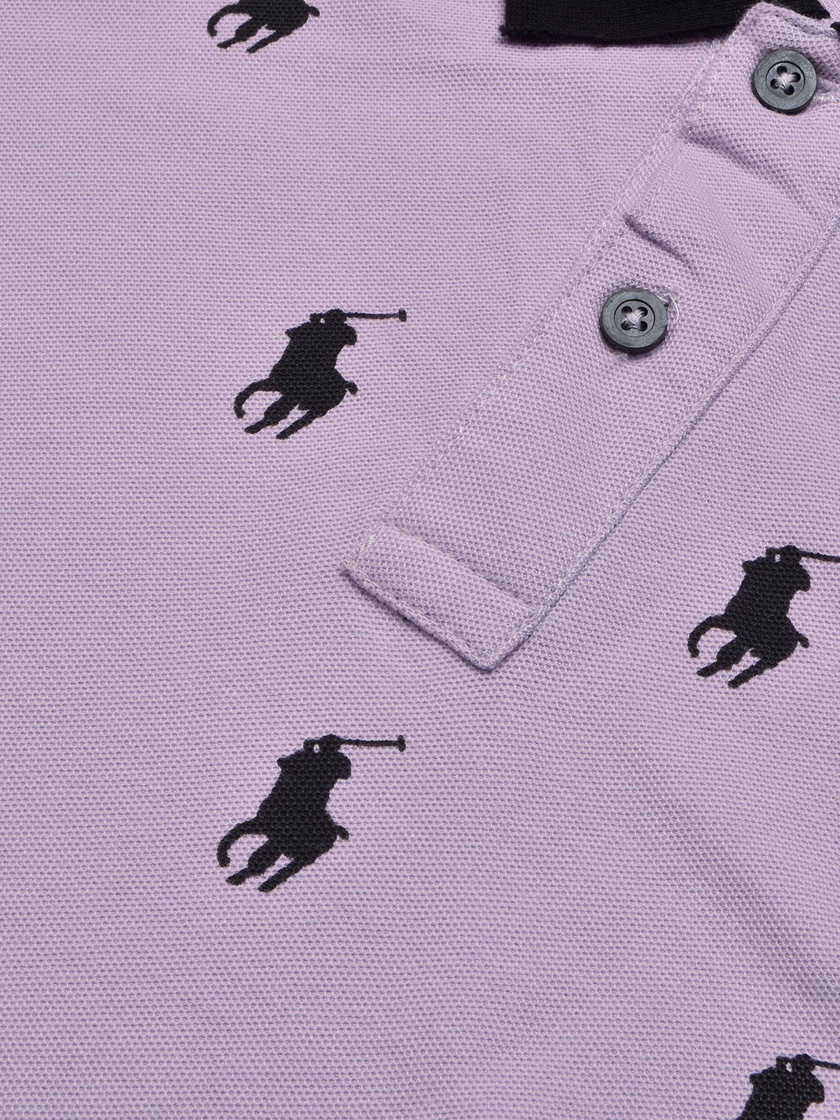 PRL Summer Polo Shirt For Men-Purple with Allover Print-BE681/BR12934