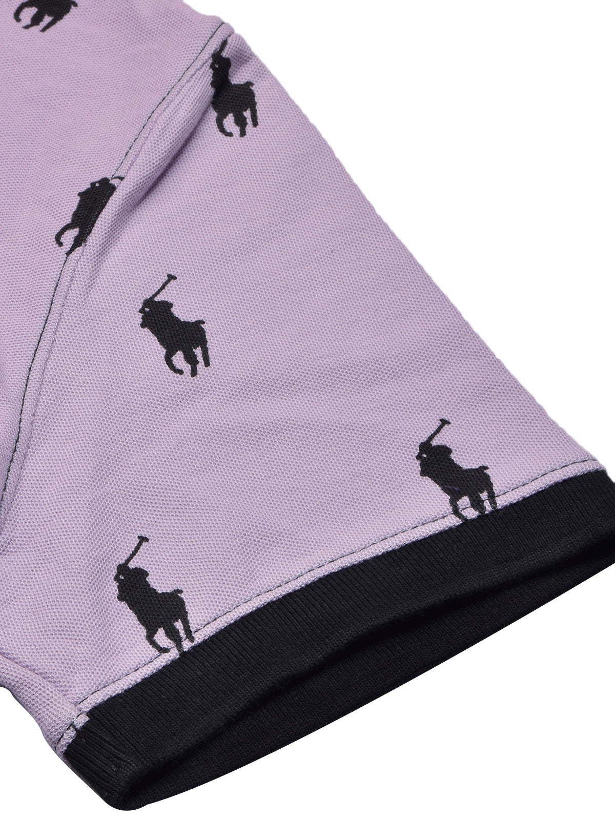 PRL Summer Polo Shirt For Men-Purple with Allover Print-BE681/BR12934