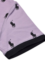 PRL Summer Polo Shirt For Men-Purple with Allover Print-BE681/BR12934