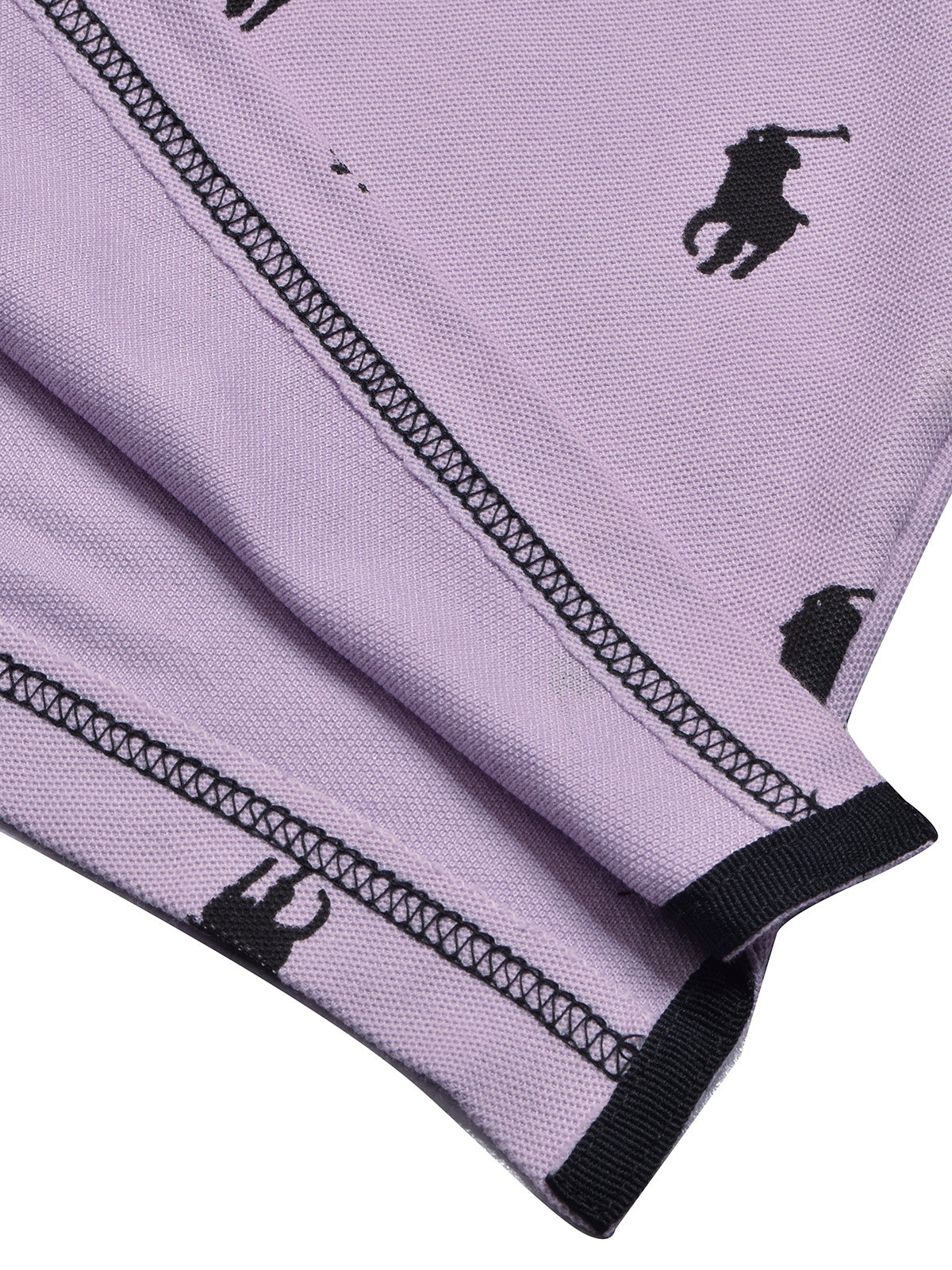 PRL Summer Polo Shirt For Men-Purple with Allover Print-BE681/BR12934