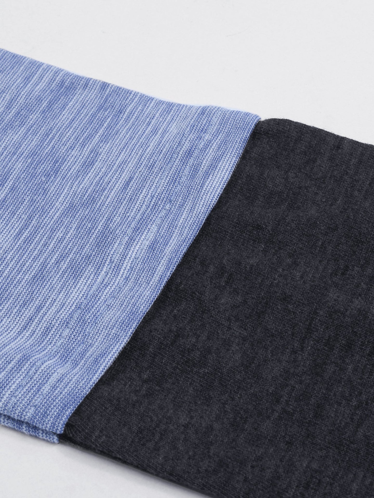 US POLO ASSN Single Jersey Long Sleeve Tee Shirt For Kids-Blue & Charcoal Melange-BE1156