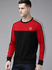 Louis Vicaci Fleece Sweatshirt For Men-Black with Red-BR834