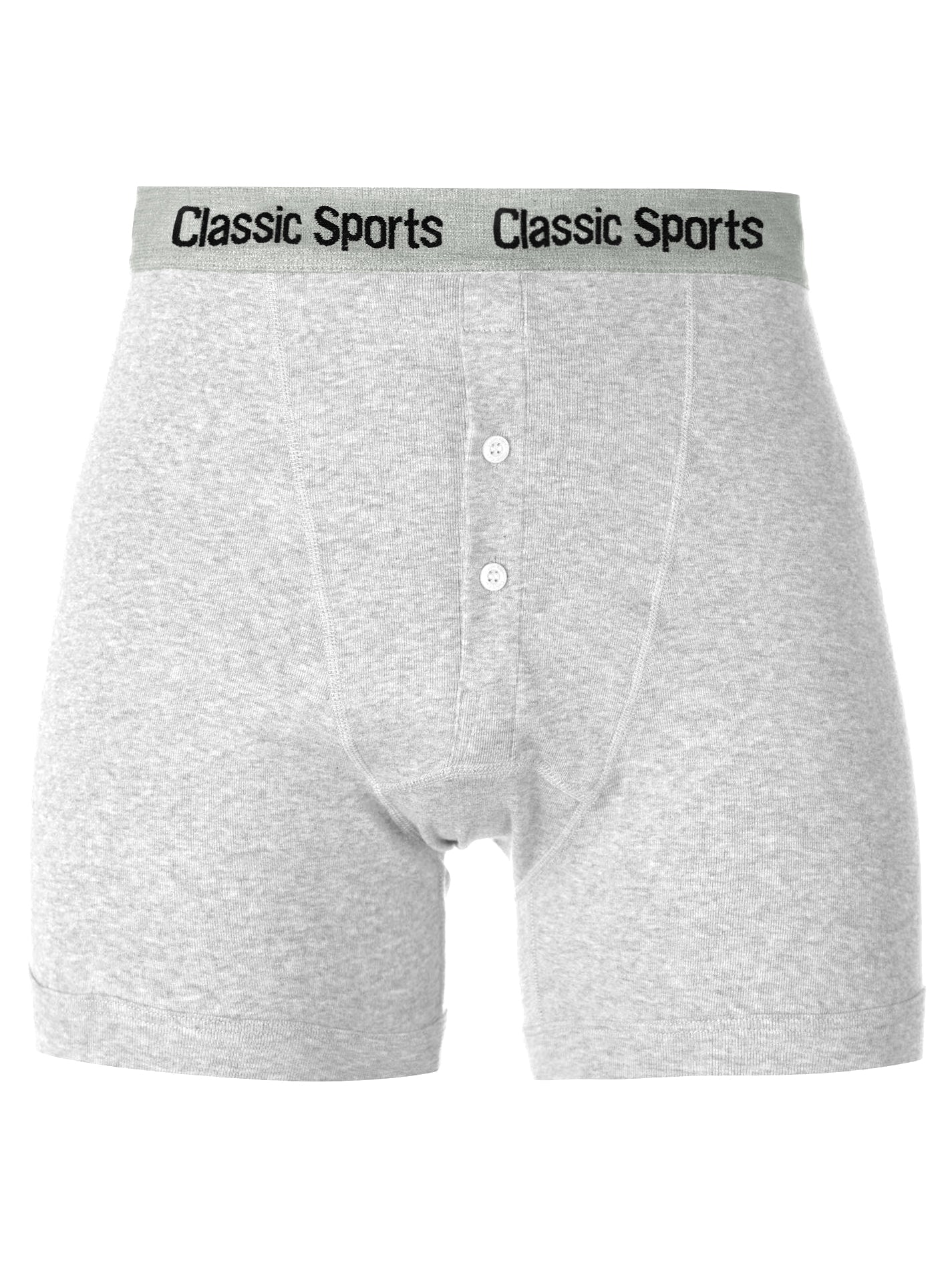 Classic Sport Single Jersey Boxer Brief For Men-Grey Melange-BR771