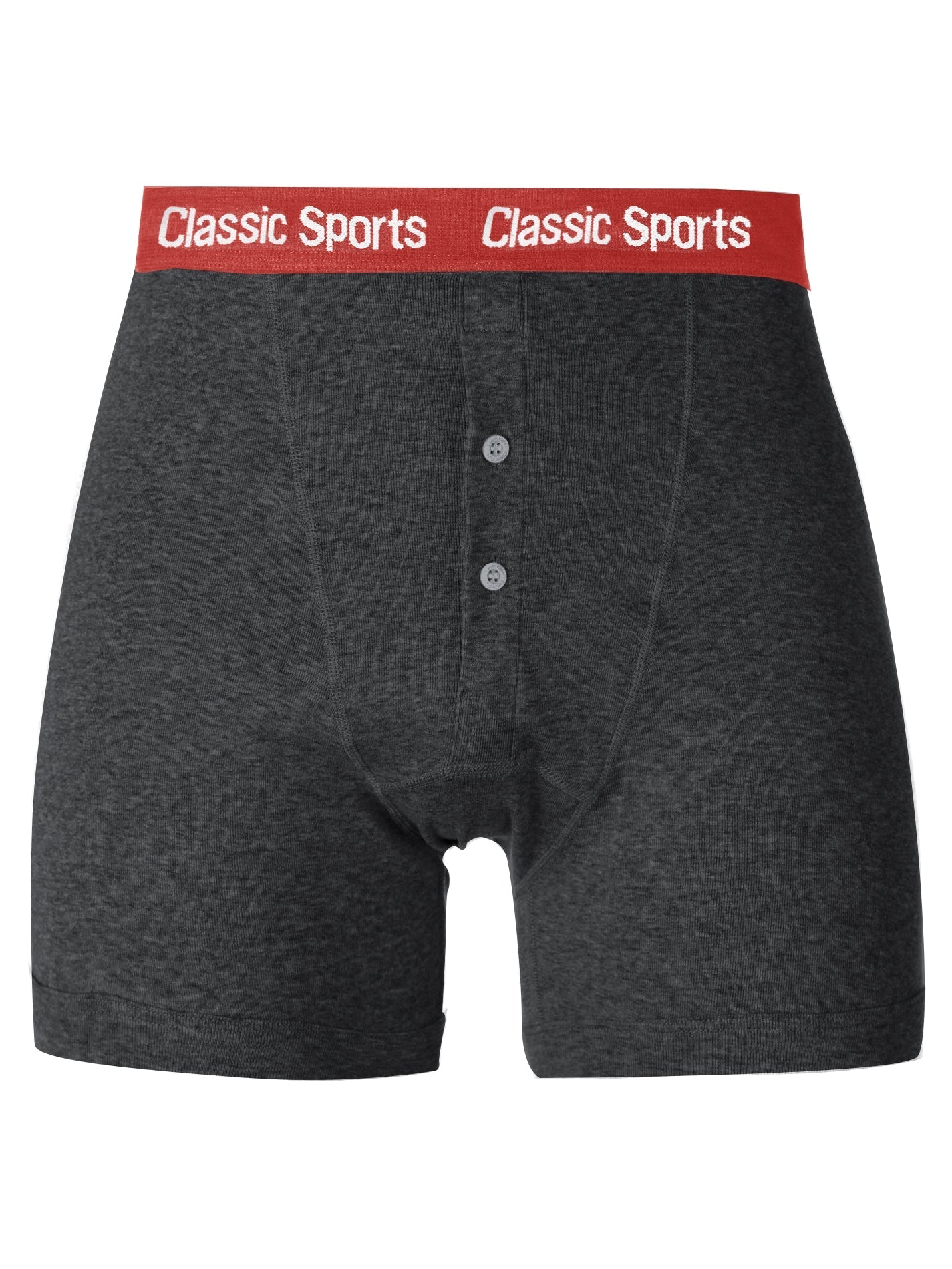 Classic Sport Single Jersey Boxer Brief For Men-Charcoal Melange-BR801