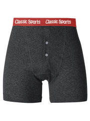 Classic Sport Single Jersey Boxer Brief For Men-Charcoal Melange-BR801