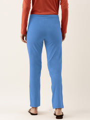 NK Fleece Straight Fit Trouser For Ladies-Light Blue-BE212/BR1012