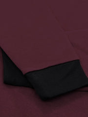 Upgrade Fashion Terry Fleece Funky Style Sweatshirt For Men-Burgundy with Black-BE2361