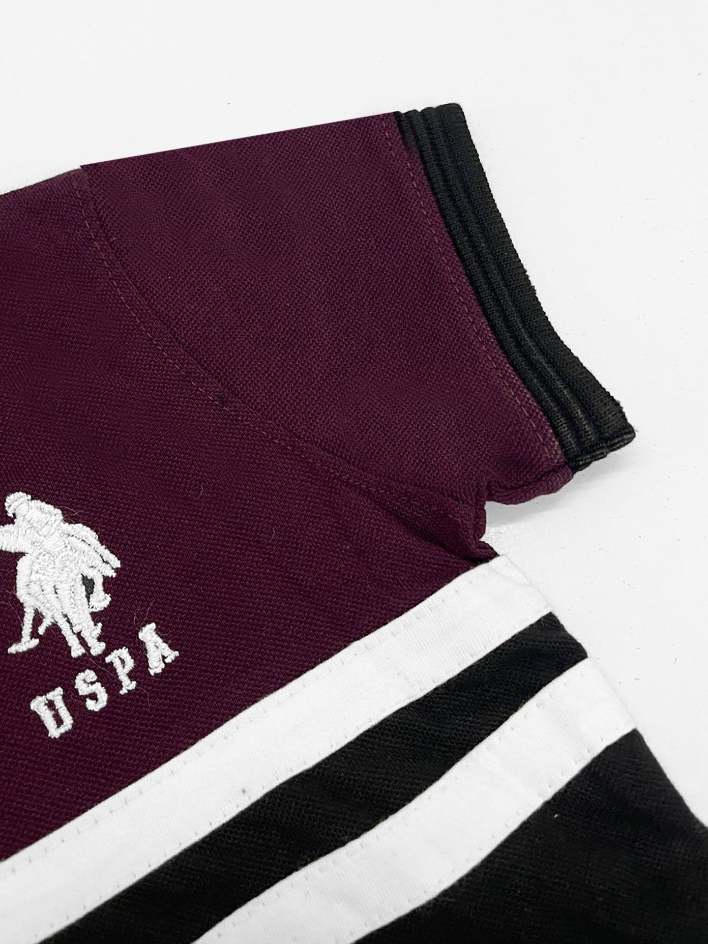 USPA Half Sleeve P.Q Polo Shirt For Kids-Black & Magenta-RT1970