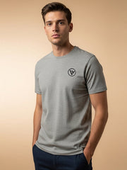 Louis Vicaci Summer T Shirt For Men-Grey Melange-BE1703/BR13915