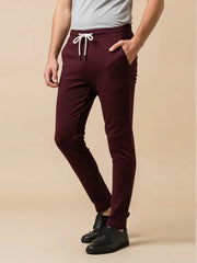Louis Vicaci Slim Fit Lycra Trouser Pent For Men-Dark Maroon With Lining-RT1927