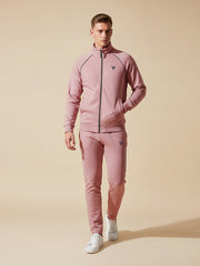 Louis Vicaci Fleece Zipper Tracksuit For Men-Light Peach Melange-LVTS01