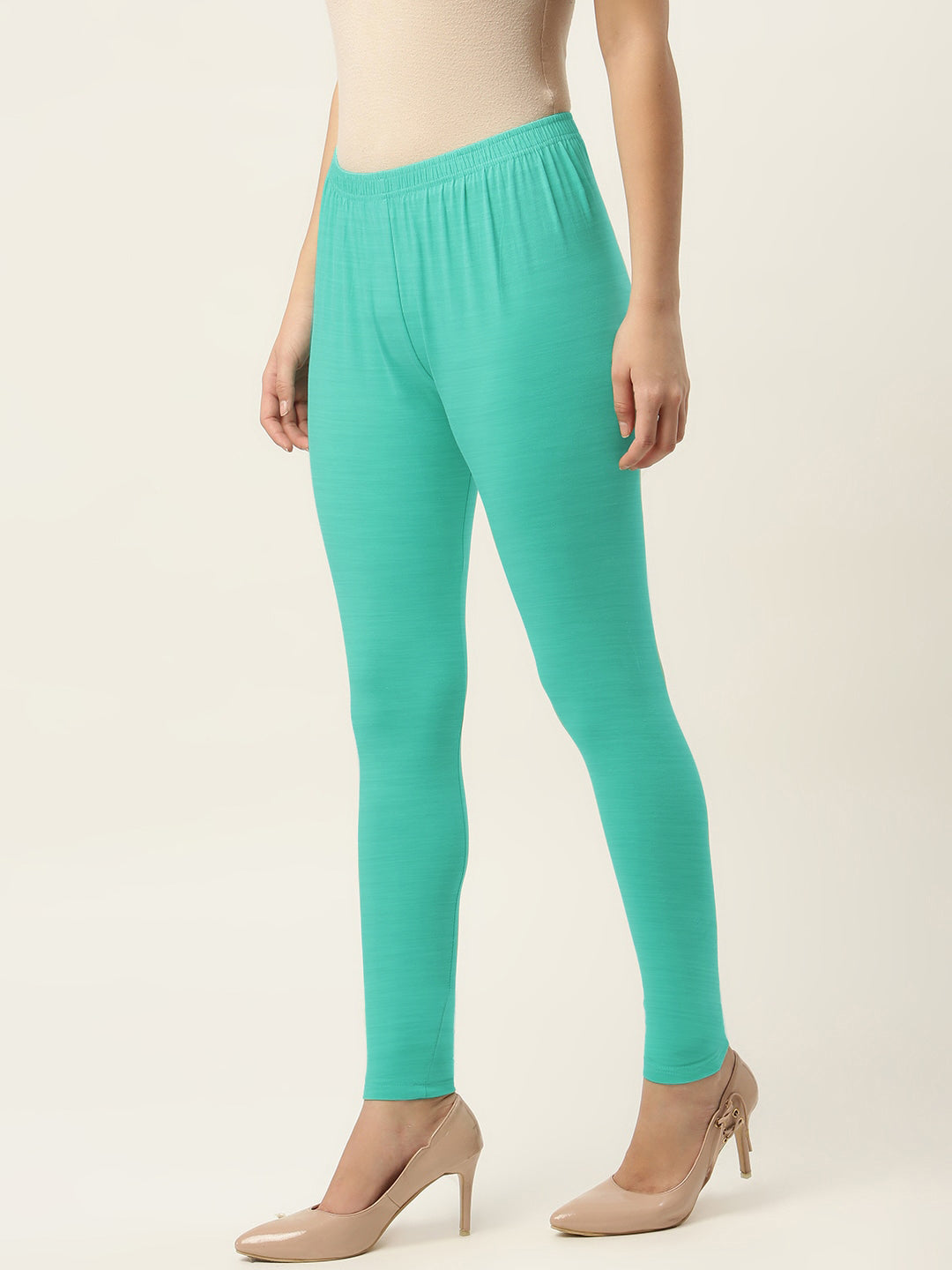 Bella Couture Summer Leggings For Ladies-Cyan Green-SP2042