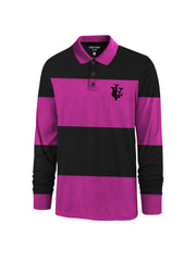 Louis Vicaci Long Sleeve Polo For Men-Black with Magenta-BR885