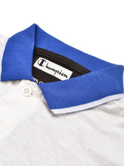 Champion Single Jersey Polo Shirt For Kids-Black with Purple & White-SP1682/RT2404