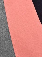 Champion Single Jersey Polo Shirt For Kids-Charcoal Melange with Peach & Navy Panels-BE934/BR13181