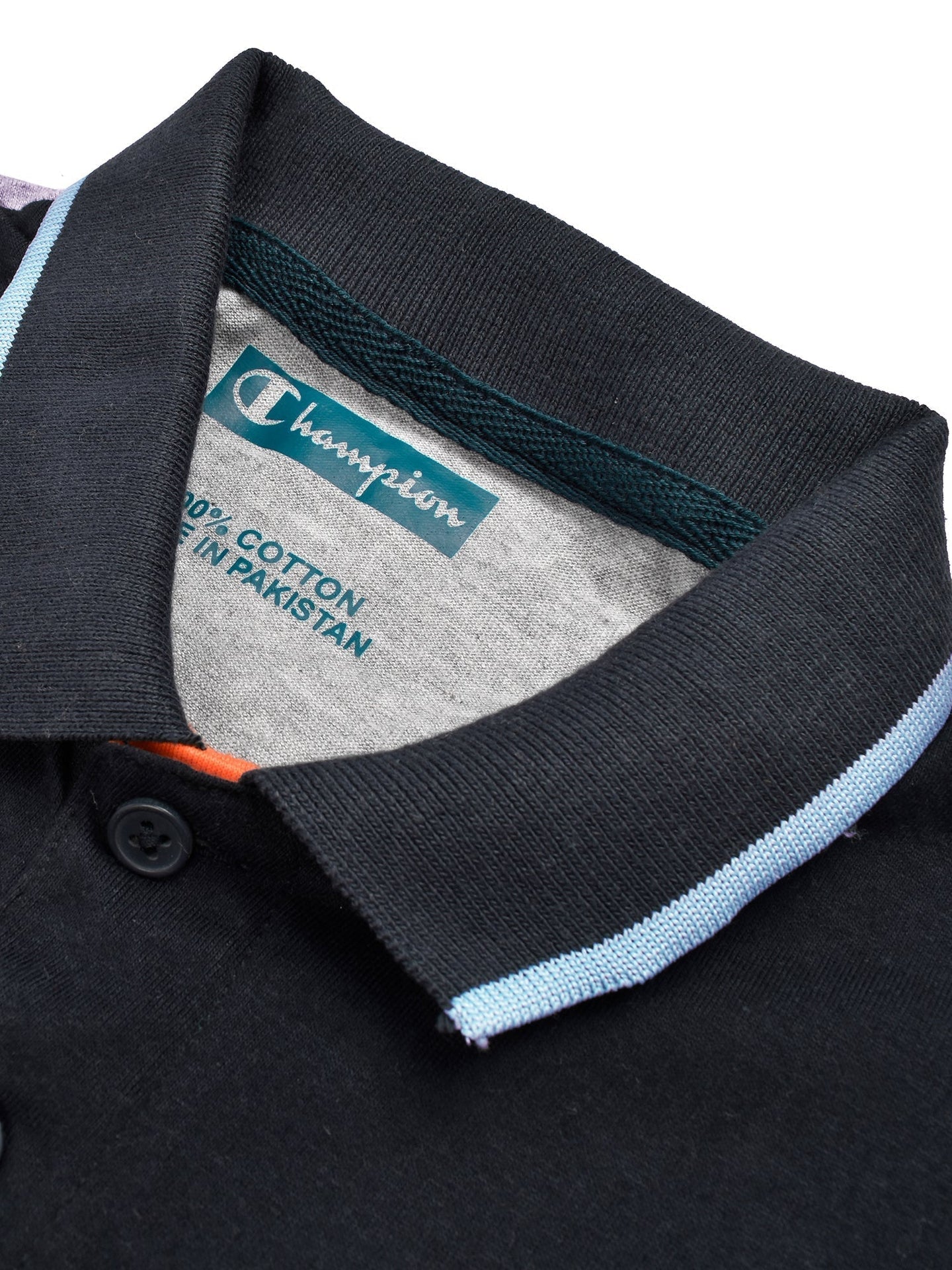 Champion Single Jersey Polo Shirt For Kids-Grey Melange with Yellow & Navy Panels-SP1722/RT2424