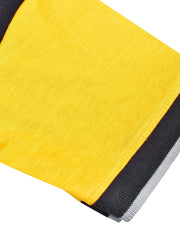 Champion Single Jersey Polo Shirt For Kids-Grey Melange with Yellow & Navy Panels-SP1722/RT2424