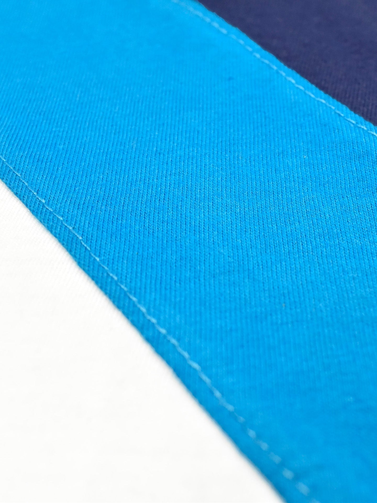 Champion Single Jersey Polo Shirt For Kids-White with Blue & Navy Panels-SP1699/RT2409