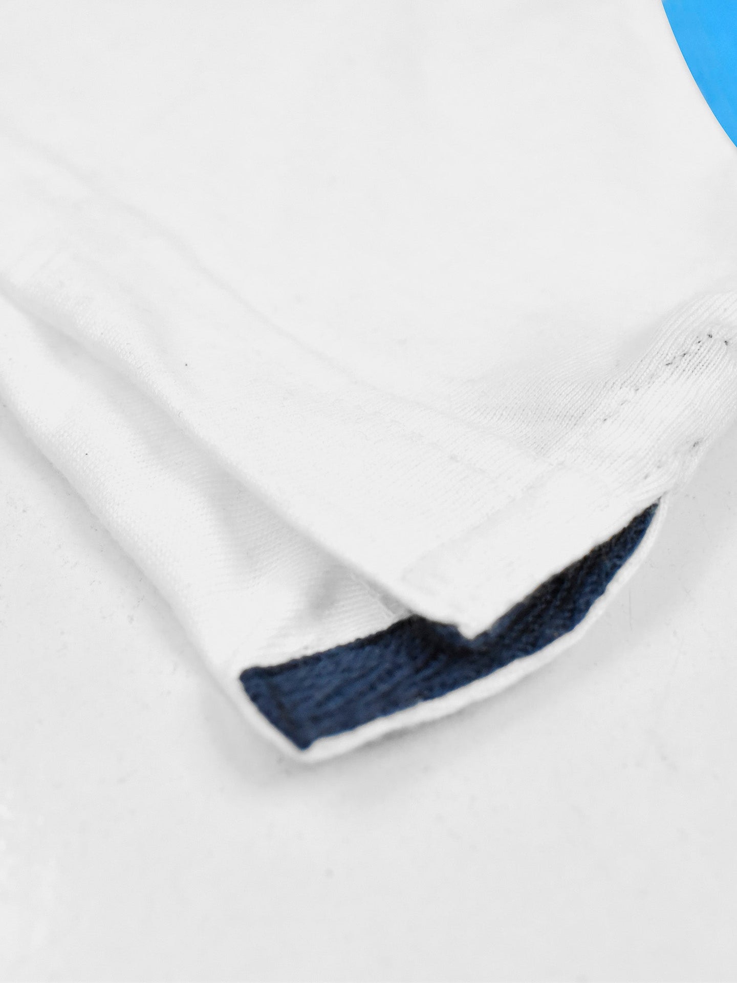 Champion Single Jersey Polo Shirt For Kids-White with Blue & Navy Panels-SP1699/RT2409