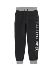 Red Pearl Single Jersey Slim Fit Jogger Trouser For Kids-Dark Grey Melange-AZ63