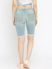Ecko Red Denim Short For Ladies-Sky Blue-SP2437