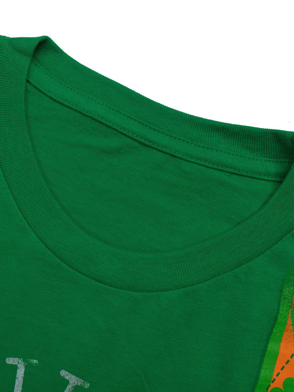 Holiday Time Single Jersey Crew Neck Tee Shirt For Men-Green-SP1737/RT2426