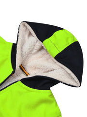 Mango Stylish Inner Fur Zipper Hoodie For Kids-Parrot & Navy-BE151/BR962