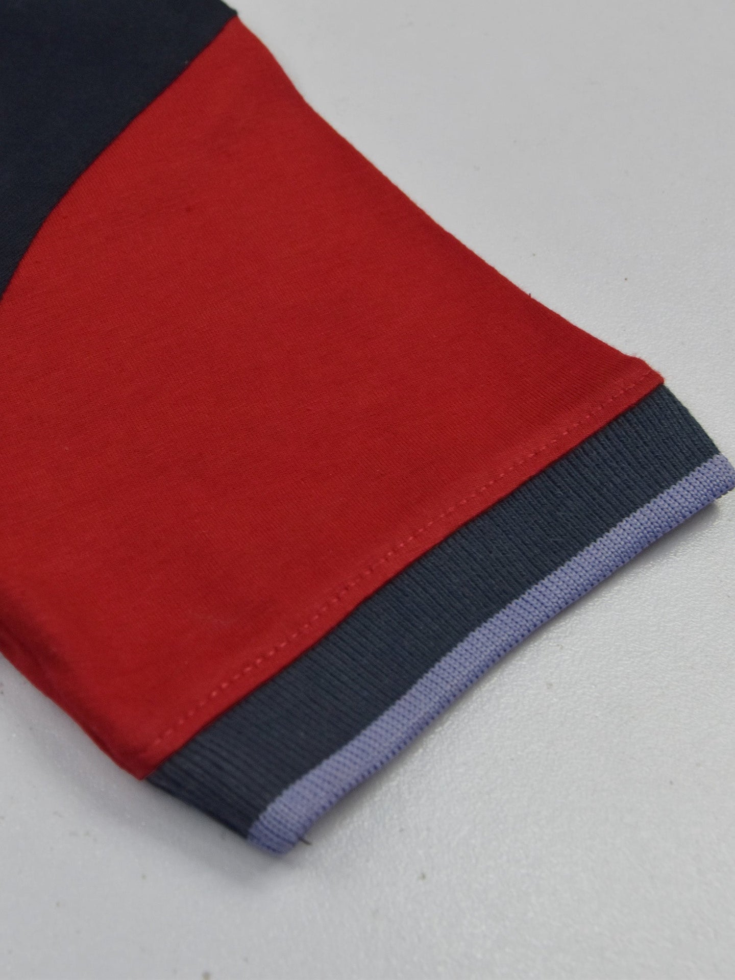 Summer Panel Polo Shirt For Kids-Peach with Red & Navy-SP1697/RT2408