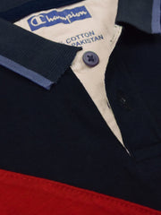 Summer Panel Polo Shirt For Kids-Peach with Red & Navy-SP1697/RT2408